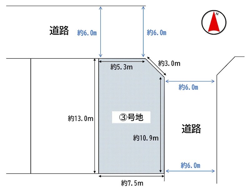 春日市一の谷4丁目　土地　3号地 間取図・土地図
