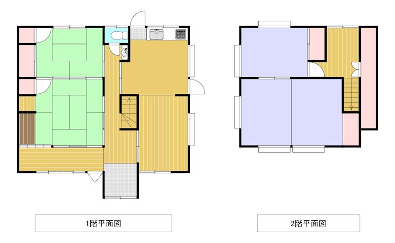 豊岡市竹野町竹野　中古住宅 間取図・土地図