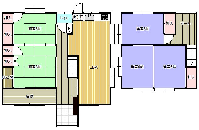 豊岡市竹野町竹野　中古住宅 間取図・土地図