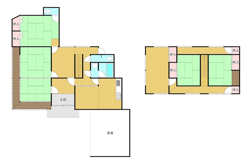 出石町細見戸建 間取図・土地図