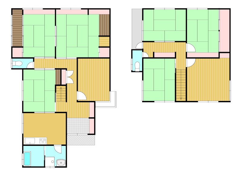 若松町戸建て 間取図・土地図