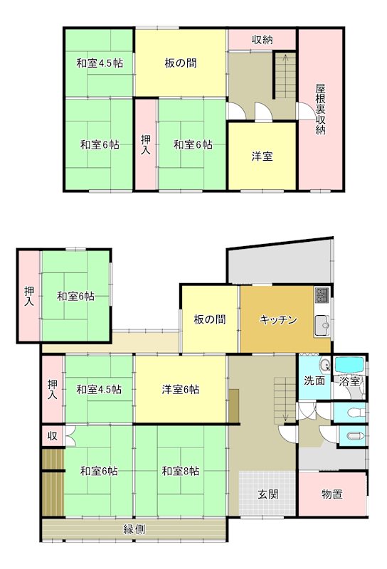 兵庫県朝来市和田山町久世田 間取図・土地図