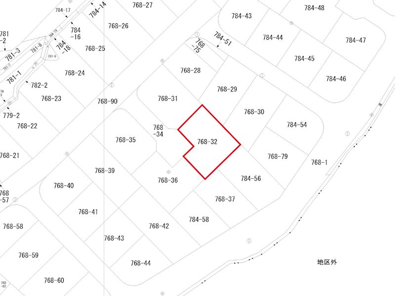 朝来市和田山町寺内の土地（64号） 間取図・土地図