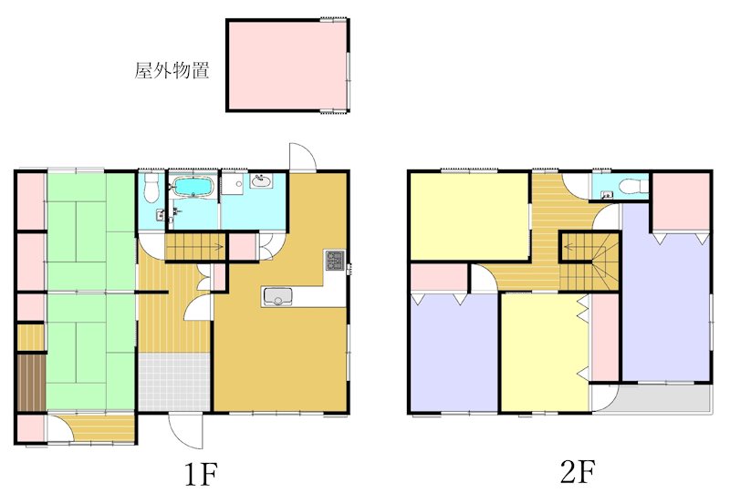 出石町細見の戸建て 間取図・土地図