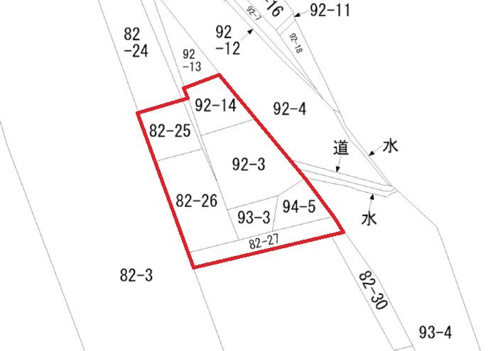 兵庫県養父市堀畑 間取図・土地図