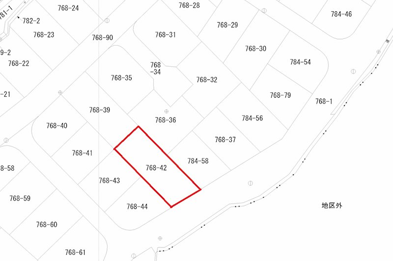 朝来市和田山町寺内の土地（56号） 間取図・土地図