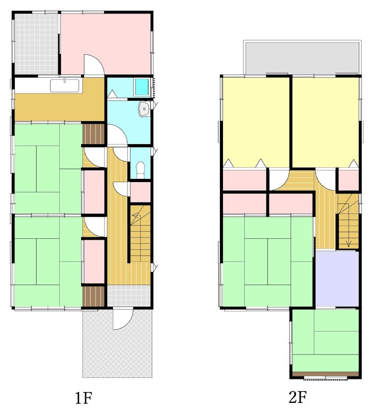 高屋の中古住宅 間取図・土地図