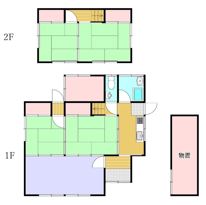 桜町の戸建て 間取図・土地図