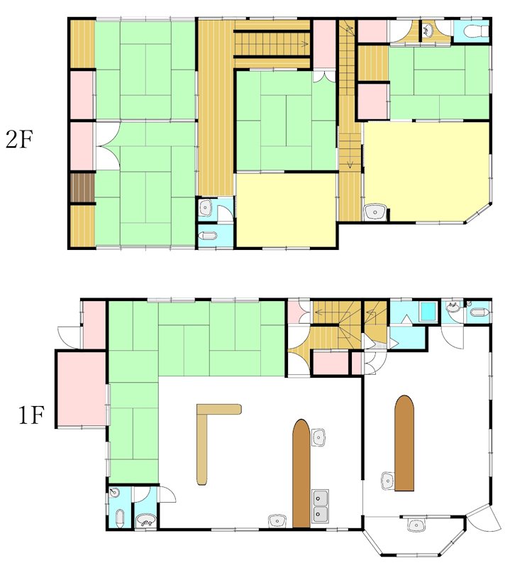 出石町町分の住居兼店舗 間取図・土地図