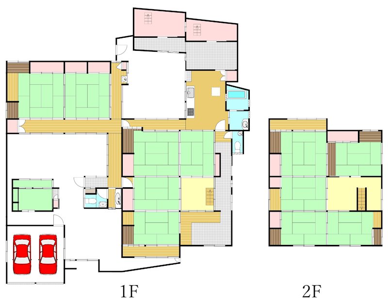 竹野町竹野の戸建て 間取図・土地図
