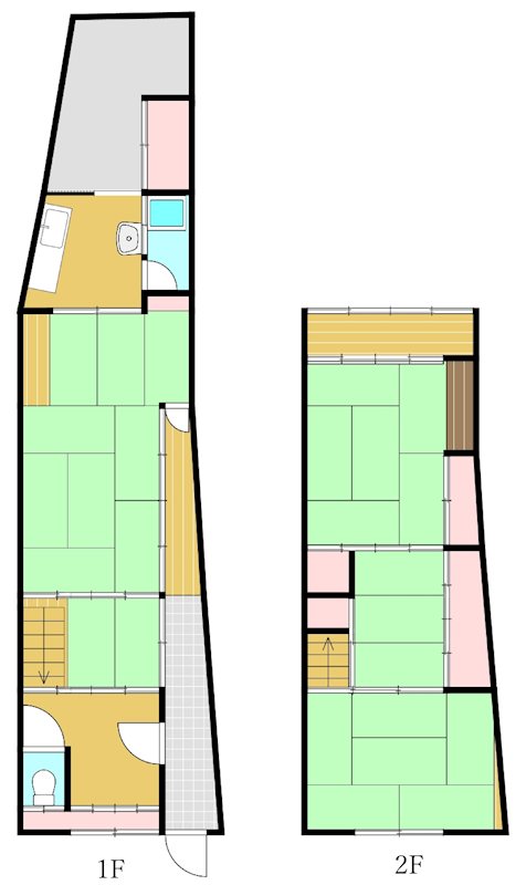 出石町川原の戸建て 間取図・土地図