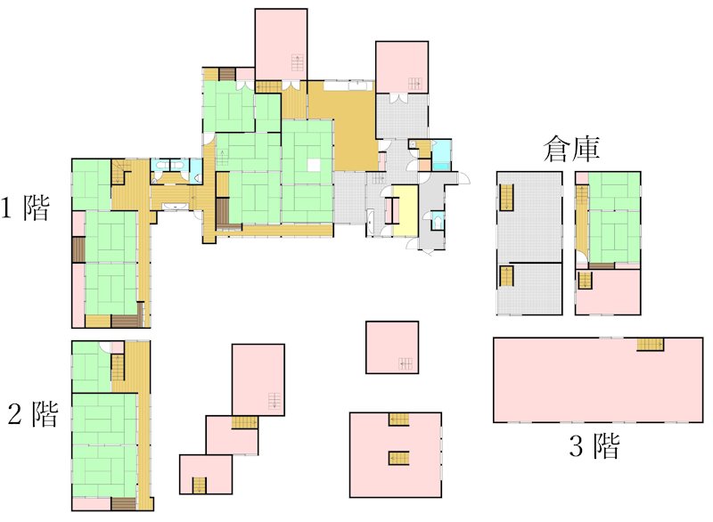 日高町稲葉の戸建て 間取図・土地図