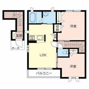 若松町アパート 間取図・土地図