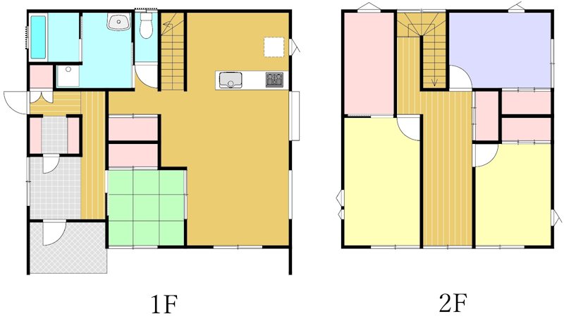 戸牧の戸建 間取図・土地図