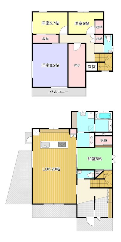 兵庫県朝来市和田山町枚田 間取図・土地図