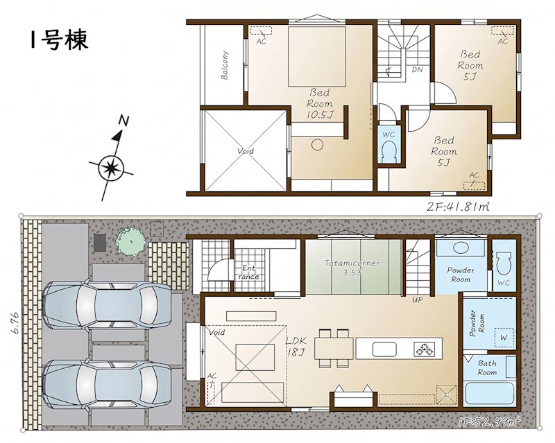 南区観音町　新築分譲住宅　全4棟　1・2・3号棟 間取図・土地図