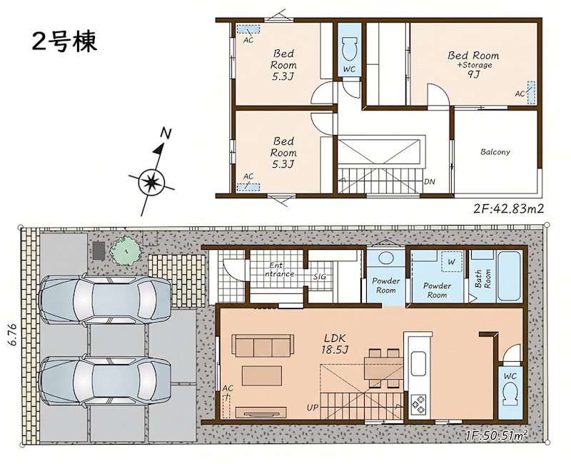 南区観音町　新築分譲住宅　全4棟　1・2・3号棟 間取図・土地図