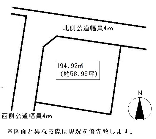 木田郡三木町池戸売り土地 間取り図