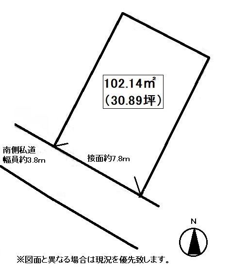 高松市上福岡町売り土地 間取り図
