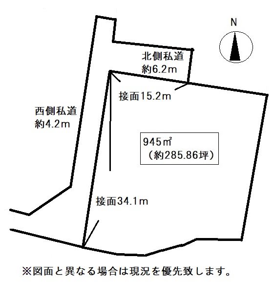 高松市香川町売り土地 間取り図