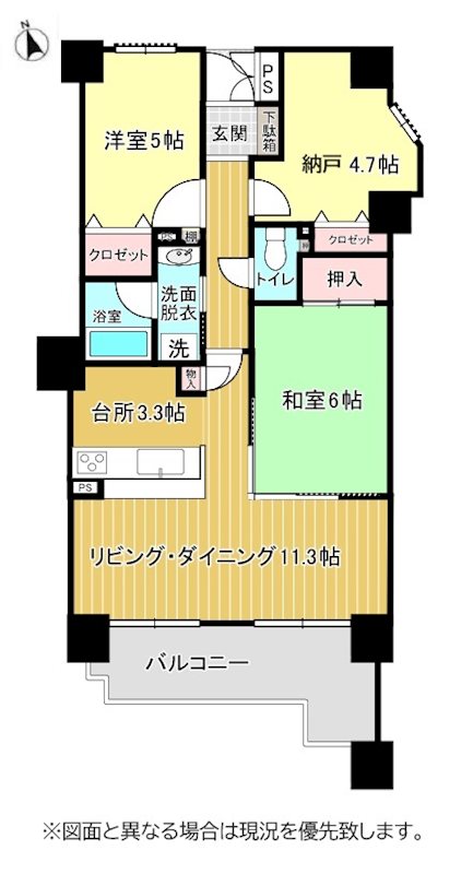 ファミール松島町 302号室 間取り図
