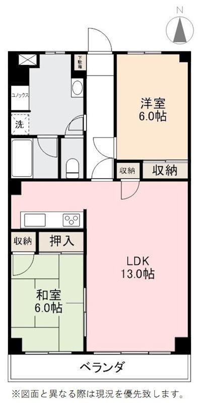 富士コーポ 509号室 間取り図