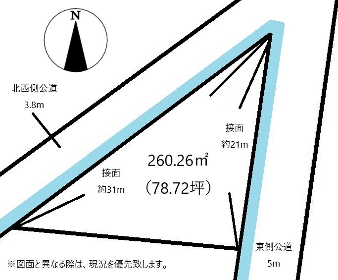 高松市上天神町売り土地 間取り図