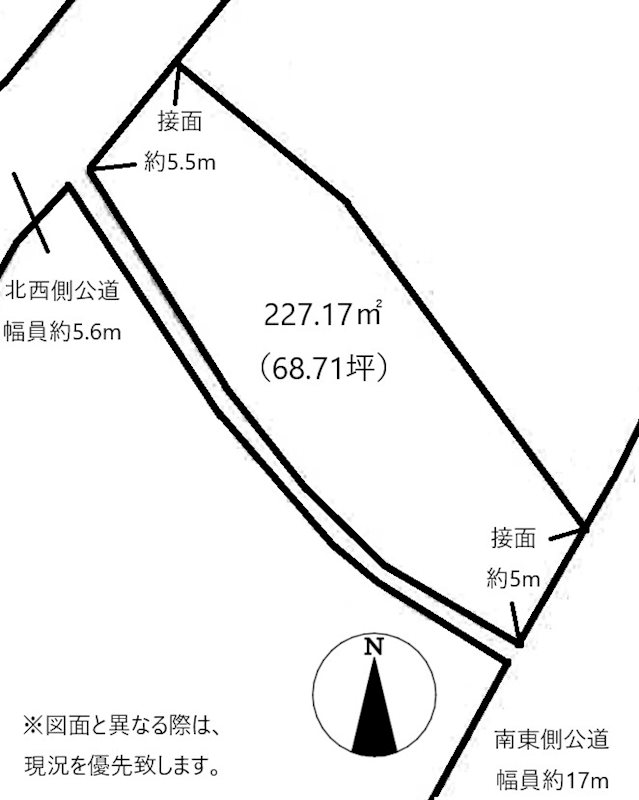 高松市室新町売り土地 間取り図