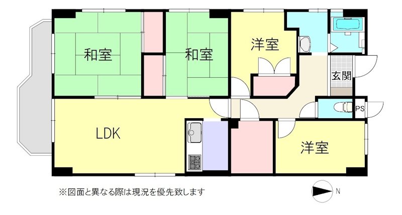 石清尾ハイツ 301号室 間取り図