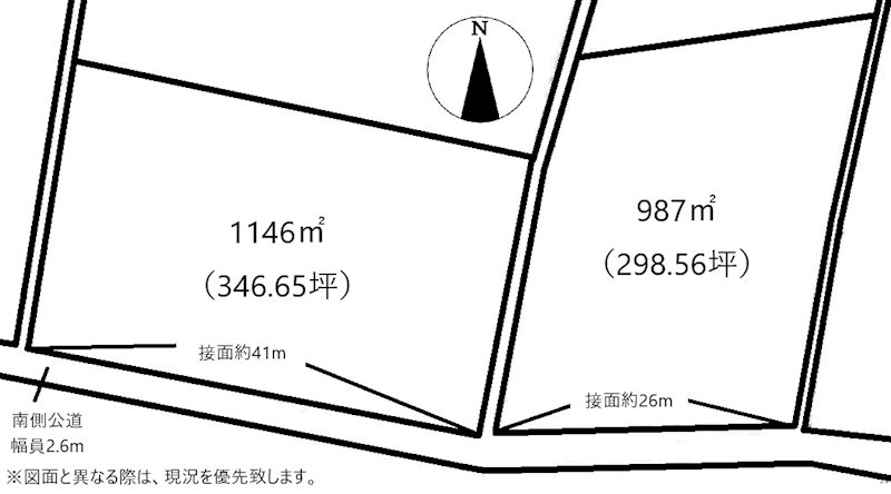 高松市勅使町売り土地 間取り図