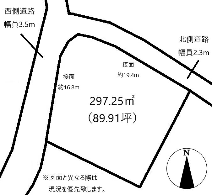 高松市東山崎町売り土地 間取り図