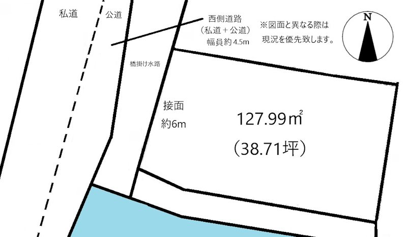 高松市円座町売り土地 間取り図