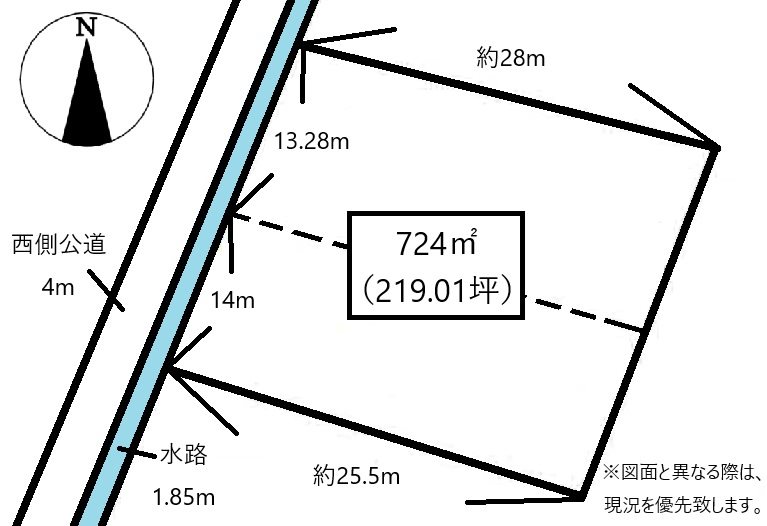 高松市香川町大野売り土地 間取り図