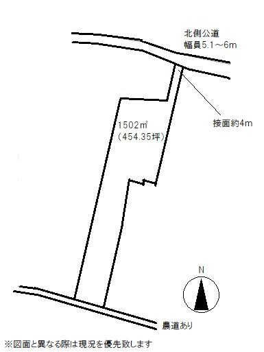 高松市円座町売り土地 間取り図