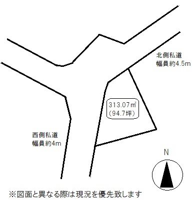 高松市塩江町売り土地 間取り図