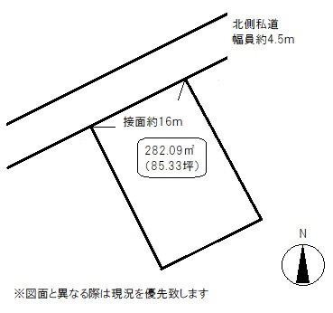 高松市塩江町売り土地 間取り図