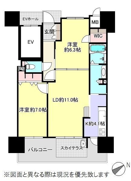 ロイヤルガーデン県庁前第2 602号室 間取り図