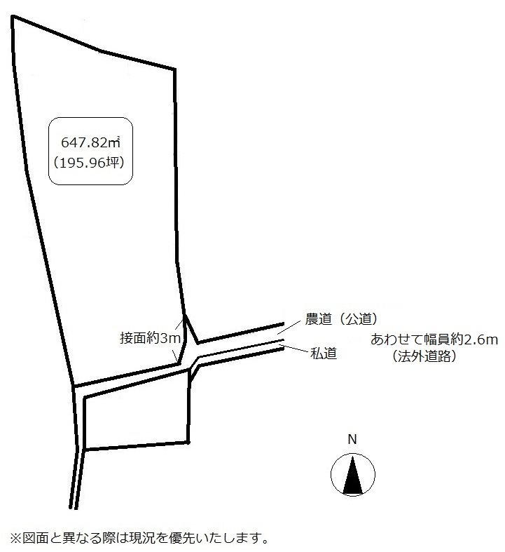 高松市生島町売り土地 間取り図