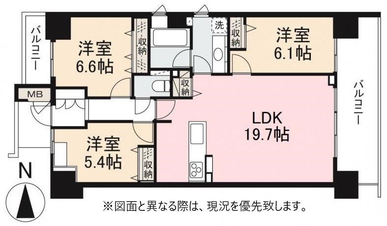 レアーレ瓦町 間取り図