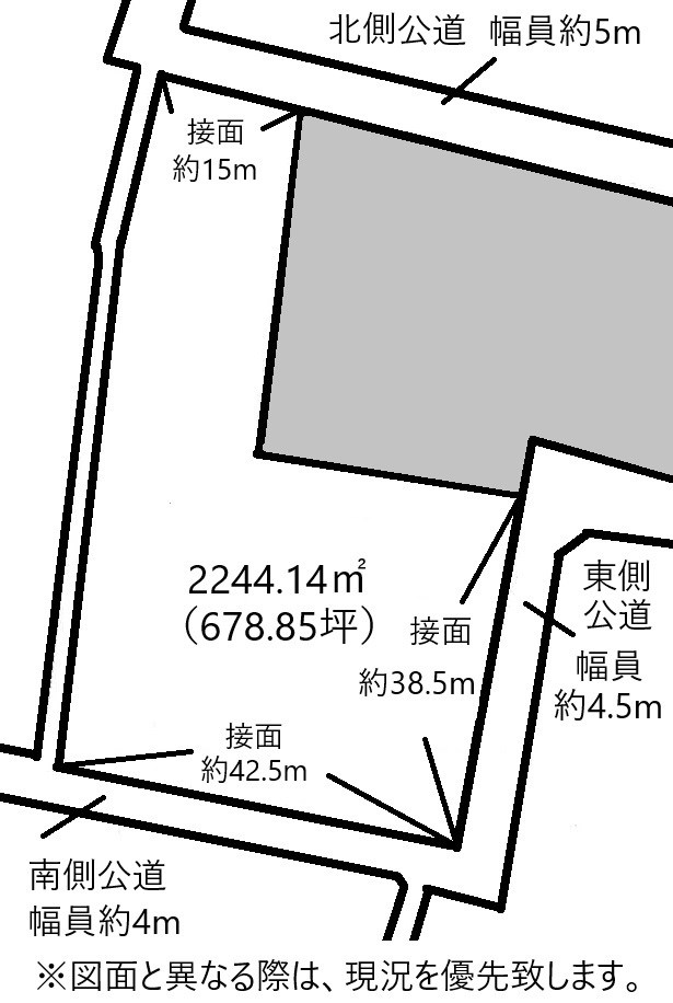 高松市香川町浅野売り土地 間取り図