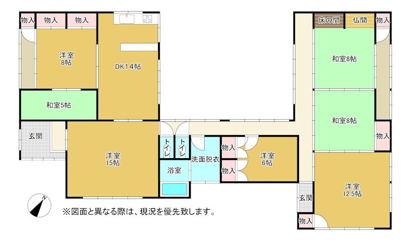 高松市牟礼町大町中古戸建 間取り図