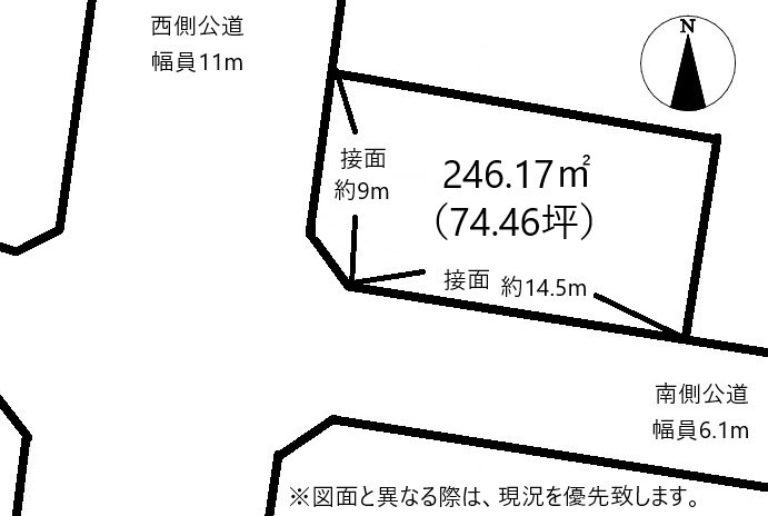 高松市田町売り土地 間取り図