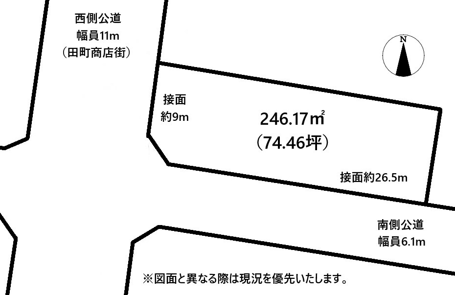 高松市田町売り土地 間取り
