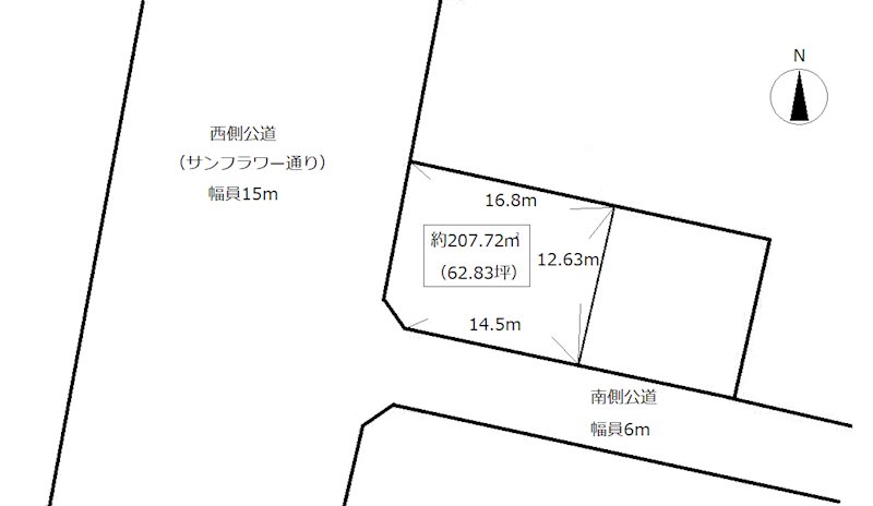 高松市伏石町売り土地 間取り図