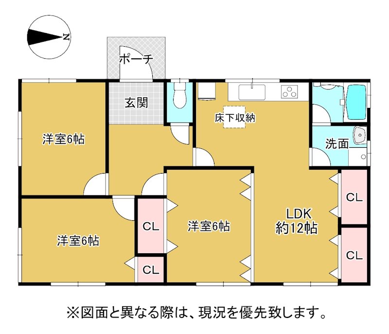 高松市仏生山町甲中古戸建て 間取り図