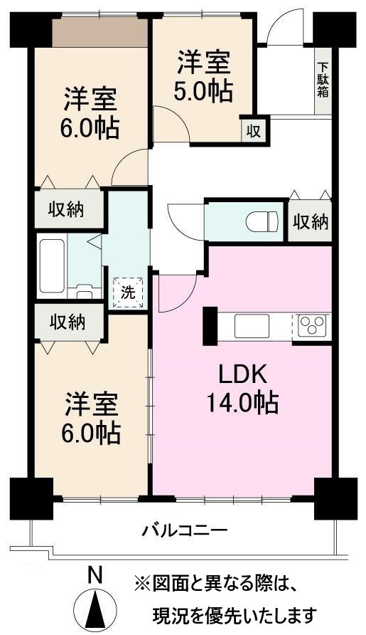 サーパス木太第5　 間取図・土地図