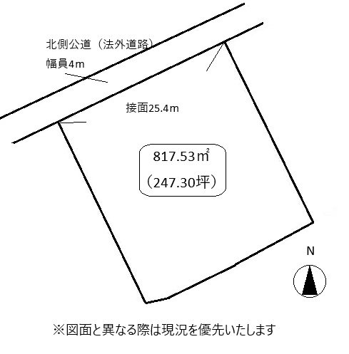 高松市神在川窪町売り土地 間取り図
