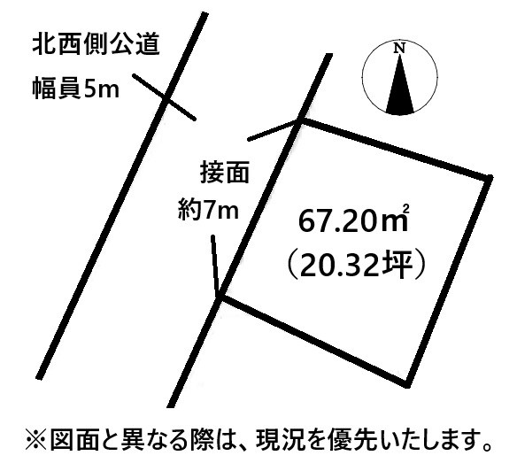 高松市松島町二丁目売り土地 間取り図