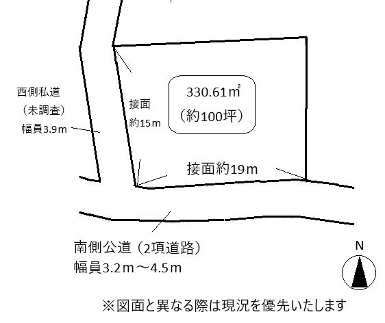 高松市牟礼町売り土地 間取り