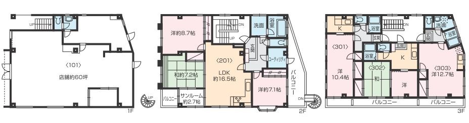 神奈川県相模原市中央区星が丘２丁目 間取図・土地図
